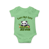 Lazy But Cute Personalized Romper - GREEN - New Born (Chest 14")