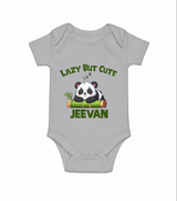 Lazy But Cute Personalized Romper - GREY - New Born (Chest 14")