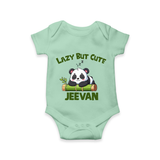 Lazy But Cute Personalized Romper - MINT GREEN - New Born (Chest 14")