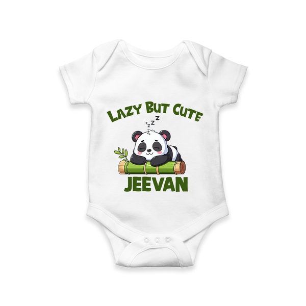 Lazy But Cute Personalized Romper - WHITE - New Born (Chest 14")