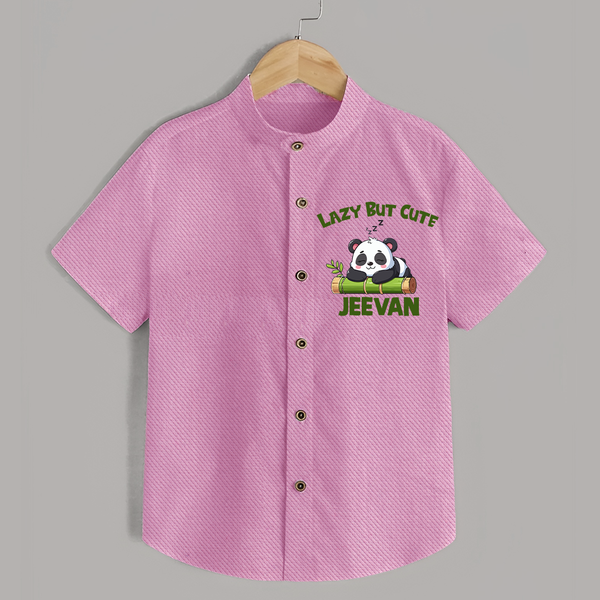 Lazy But Cute Personalized Shirt - BABY PINK - 0 - 6 Months Old (Chest 23")