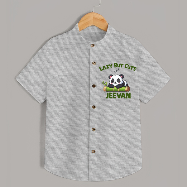 Lazy But Cute Personalized Shirt - GREY - 0 - 6 Months Old (Chest 23")