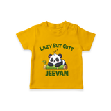 Lazy But Cute Personalized TShirt - CHROME YELLOW - 0-5 Months Old (Chest 17")
