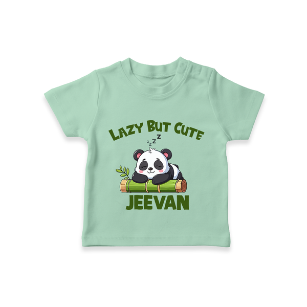 Lazy But Cute Personalized TShirt - MINT GREEN - 0-5 Months Old (Chest 17")