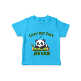 Lazy But Cute Personalized TShirt - SKY BLUE - 0-5 Months Old (Chest 17")