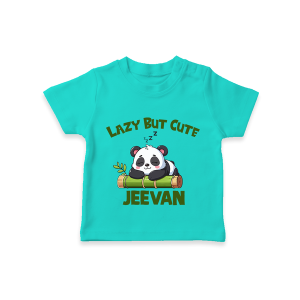 Lazy But Cute Personalized TShirt - TEAL - 0-5 Months Old (Chest 17")