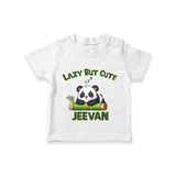 Lazy But Cute Personalized TShirt - WHITE - 0-5 Months Old (Chest 17")