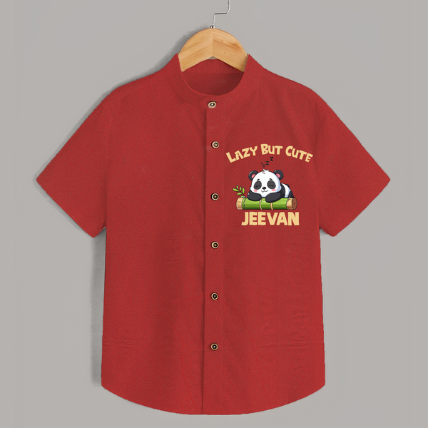 Lazy But Cute Personalized Shirt - RED - 0 - 6 Months Old (Chest 23")