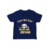 Lazy But Cute Personalized TShirt - NAVY BLUE - 0-5 Months Old (Chest 17")
