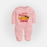 I'm The Boss Personalized Full Body Suit - BABY PINK - New Born (Chest 7.5")