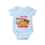 I'm The Boss Personalized Romper - BABY BLUE - New Born (Chest 14")