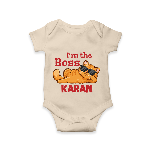 I'm The Boss Personalized Romper - IVORY - New Born (Chest 14")