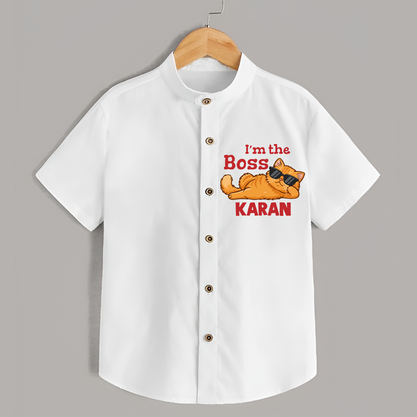 I'm The Boss Personalized Shirt - WHITE - 0 - 6 Months Old (Chest 23")
