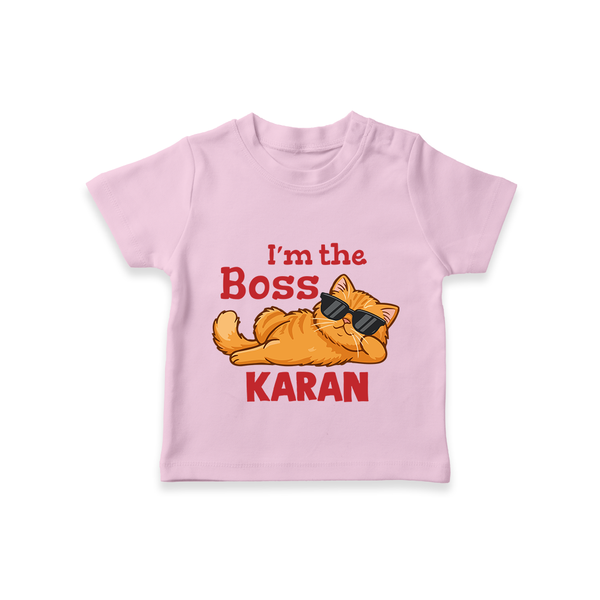 I'm The Boss Personalized TShirt - BABY PINK - 0-5 Months Old (Chest 17")