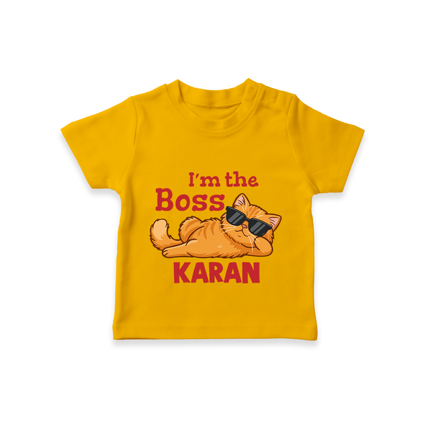 I'm The Boss Personalized TShirt - CHROME YELLOW - 0-5 Months Old (Chest 17")