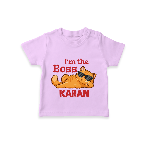 I'm The Boss Personalized TShirt - LILAC - 0-5 Months Old (Chest 17")