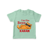 I'm The Boss Personalized TShirt - MINT GREEN - 0-5 Months Old (Chest 17")