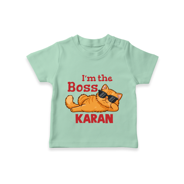 I'm The Boss Personalized TShirt - MINT GREEN - 0-5 Months Old (Chest 17")