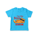 I'm The Boss Personalized TShirt - SKY BLUE - 0-5 Months Old (Chest 17")