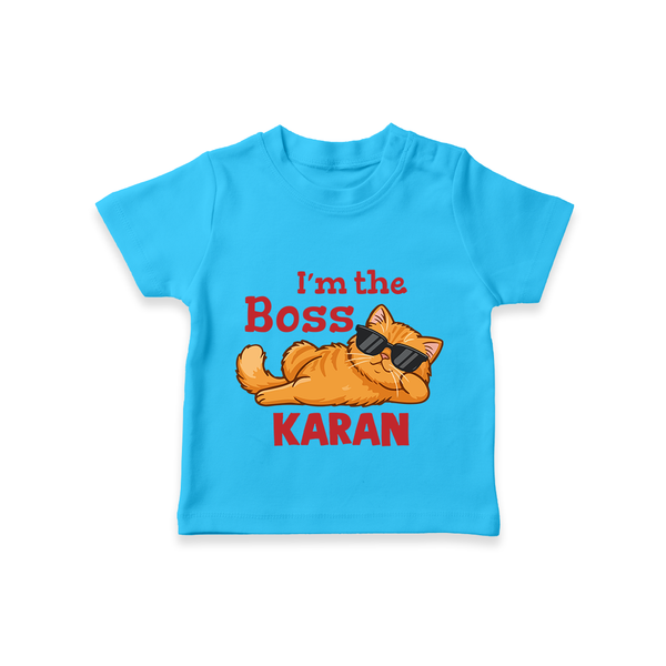 I'm The Boss Personalized TShirt - SKY BLUE - 0-5 Months Old (Chest 17")