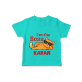 I'm The Boss Personalized TShirt - TEAL - 0-5 Months Old (Chest 17")
