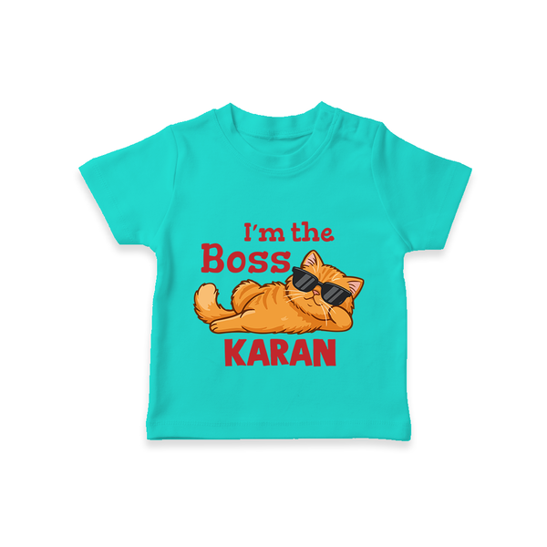 I'm The Boss Personalized TShirt - TEAL - 0-5 Months Old (Chest 17")
