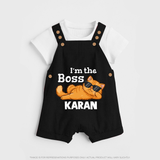 I'm The Boss Personalized Dungaree - BLACK - 0 - 5 Months Old (Chest 18")