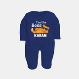 I'm The Boss Personalized Full Body Suit - NAVY BLUE - New Born (Chest 7.5")
