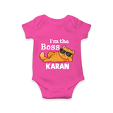 I'm The Boss Personalized Romper - HOT PINK - New Born (Chest 14")