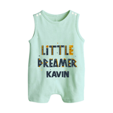 Little Dreamer Personalized Button Romper - MINT GREEN - New Born (Chest 18")