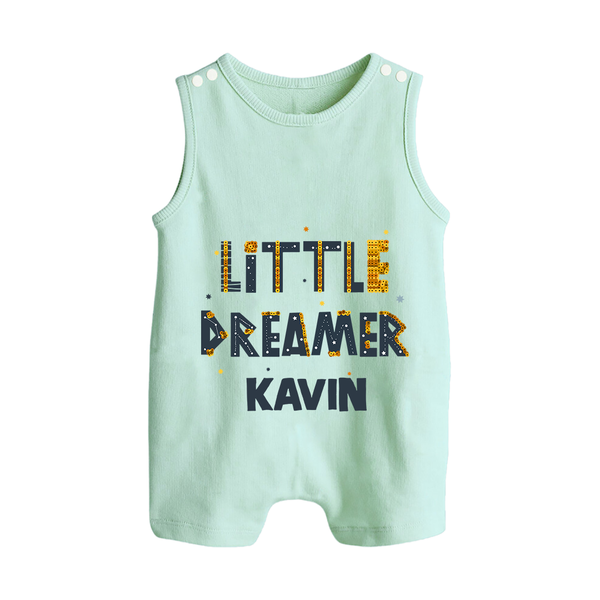 Little Dreamer Personalized Button Romper - MINT GREEN - New Born (Chest 18")