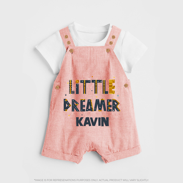 Little Dreamer Personalized Dungaree - PEACH - 0 - 5 Months Old (Chest 18")
