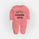 Little Dreamer Personalized Full Body Suit - PEACH - New Born (Chest 7.5")