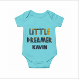 Little Dreamer Personalized Romper - ARCTIC BLUE - New Born (Chest 14")