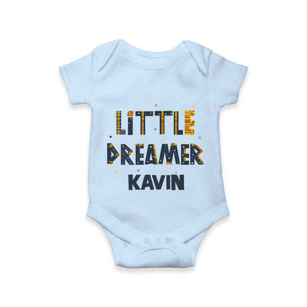 Little Dreamer Personalized Romper - BABY BLUE - New Born (Chest 14")