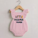 Little Dreamer Personalized Romper Frock - BABY PINK - 0 - 3 Months Old (Chest 19")