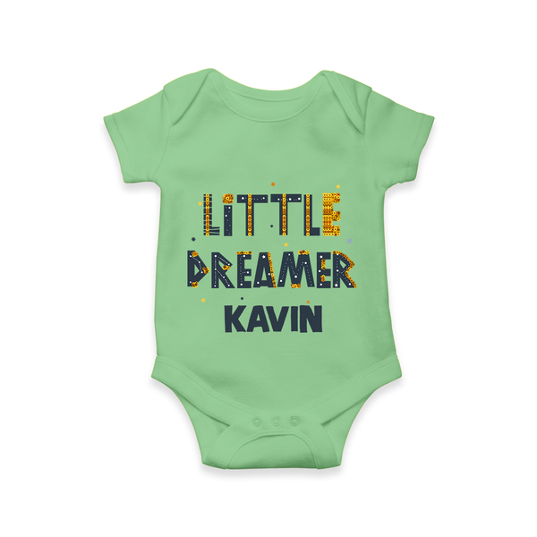 Little Dreamer Personalized Romper - GREEN - New Born (Chest 14")