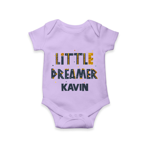 Little Dreamer Personalized Romper - LILAC - New Born (Chest 14")