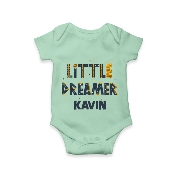 Little Dreamer Personalized Romper - MINT GREEN - New Born (Chest 14")