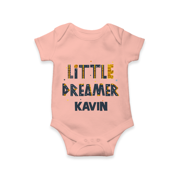 Little Dreamer Personalized Romper - PEACH - New Born (Chest 14")