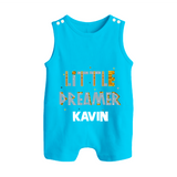 Little Dreamer Personalized Button Romper - SKY BLUE - New Born (Chest 18")