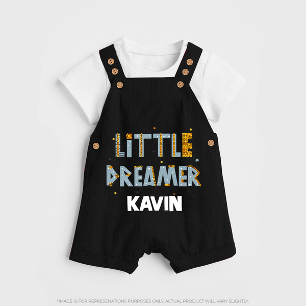 Little Dreamer Personalized Dungaree - BLACK - 0 - 5 Months Old (Chest 18")