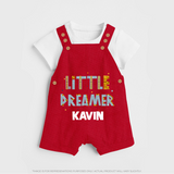 Little Dreamer Personalized Dungaree - RED - 0 - 5 Months Old (Chest 18")