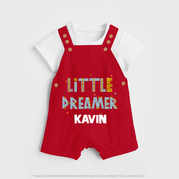 Little Dreamer Personalized Dungaree - RED - 0 - 5 Months Old (Chest 18")