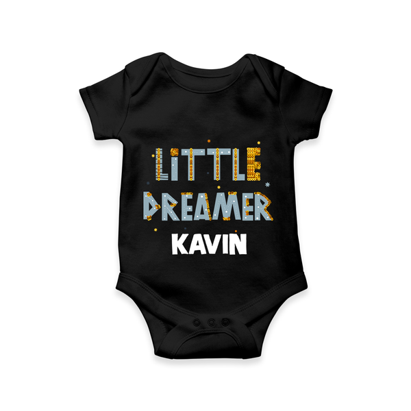 Little Dreamer Personalized Romper - BLACK - New Born (Chest 14")