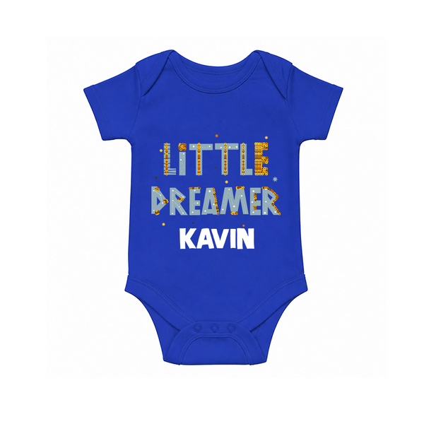 Little Dreamer Personalized Romper - COBALT BLUE - New Born (Chest 14")