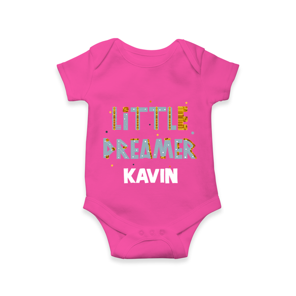 Little Dreamer Personalized Romper - HOT PINK - New Born (Chest 14")
