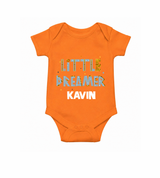 Little Dreamer Personalized Romper - ORANGE - New Born (Chest 14")