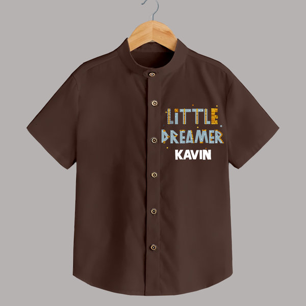 Little Dreamer Personalized Shirt - CHOCOLATE BROWN - 0 - 6 Months Old (Chest 23")