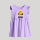 Cute Little Star Personalized Baby Frock - LILAC - 0 - 3 Months Old (Chest 17")